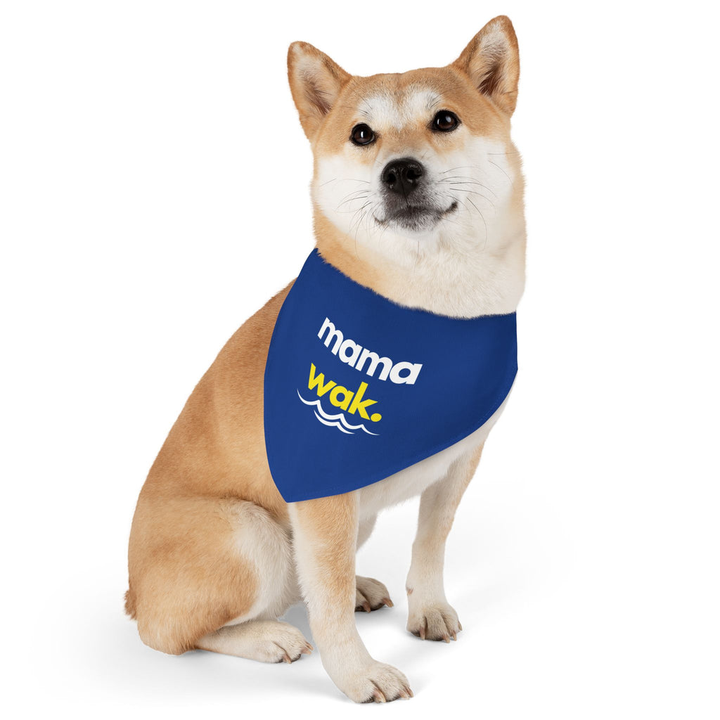 Bandana Collar  'mama wak.' Blue Pet Bandana for Dogs & Cats